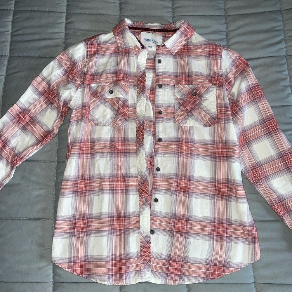 Wind river pink flannel long sleeve shirt